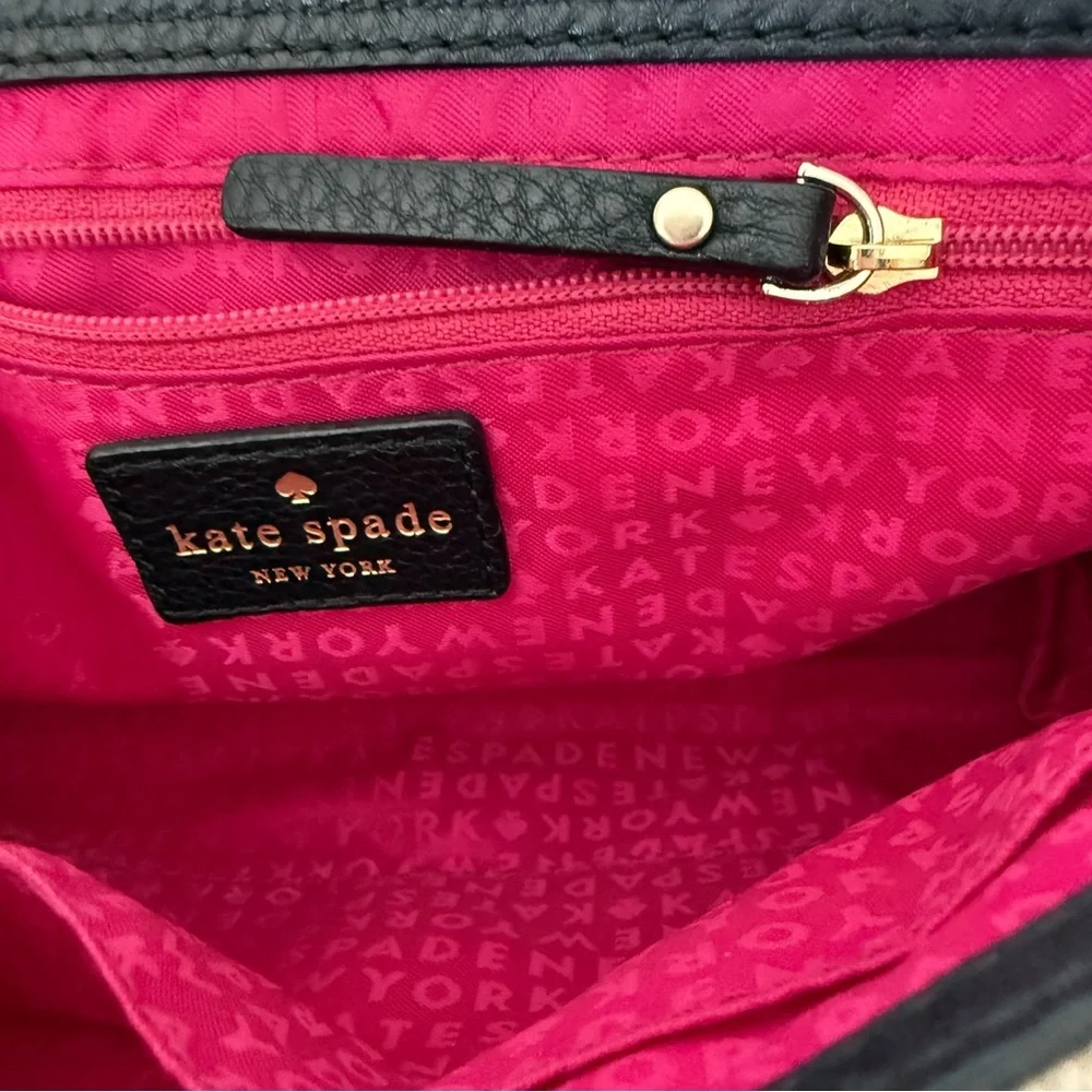 Kate Spade Striped Crossbody Bag Black and Cream